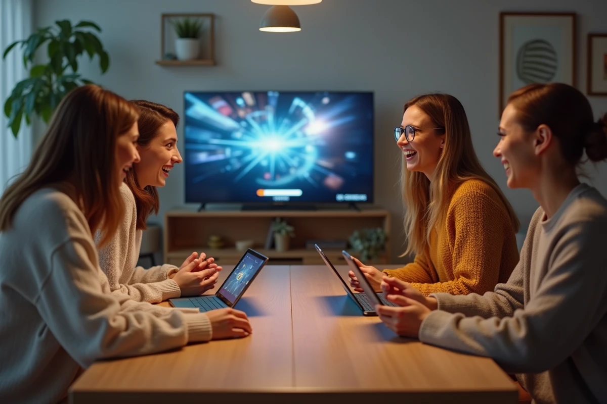 Trois amis discutant autour d